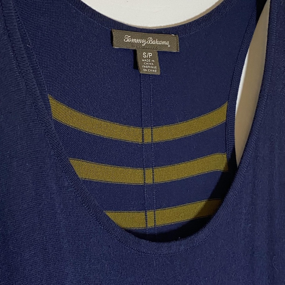 Tommy Bahama Dress Womens Small Blue Stripe Sleeveless Tank Maxi Knit Casual - Picture 7 of 15